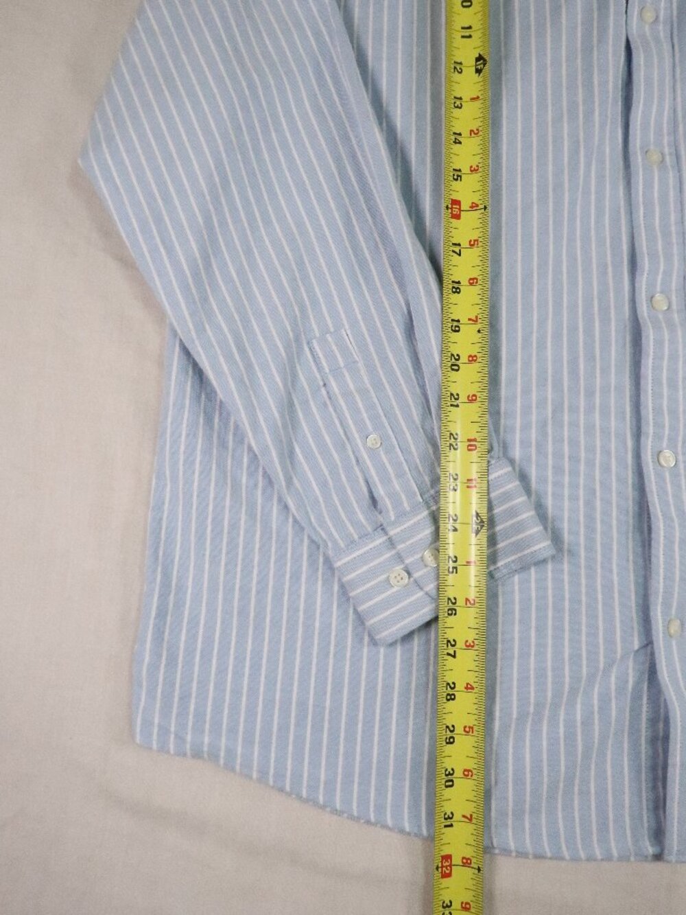 Free Assembly Men’s 2XL Blue Stripe Oxford Button Down Shirt Preppy - Picture 4 of 6